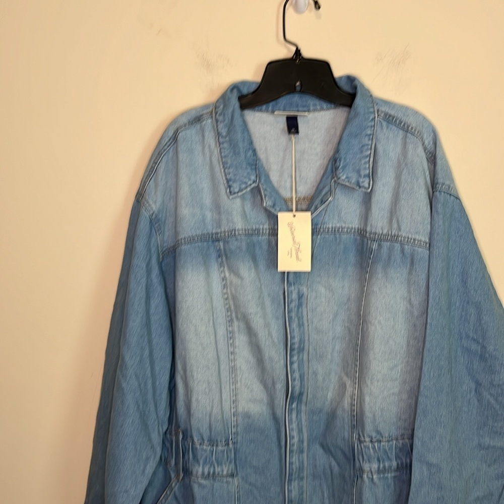 NWT Women's Long Sleeve Denim Shirtdress - Universal Thread™ Light Wash Size 28 - Picture 7 of 12